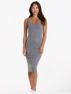 Vuori Essential Halo Midi Dress Heather Grey Size XS